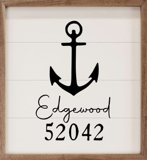 Personalized City And Zip Anchor White